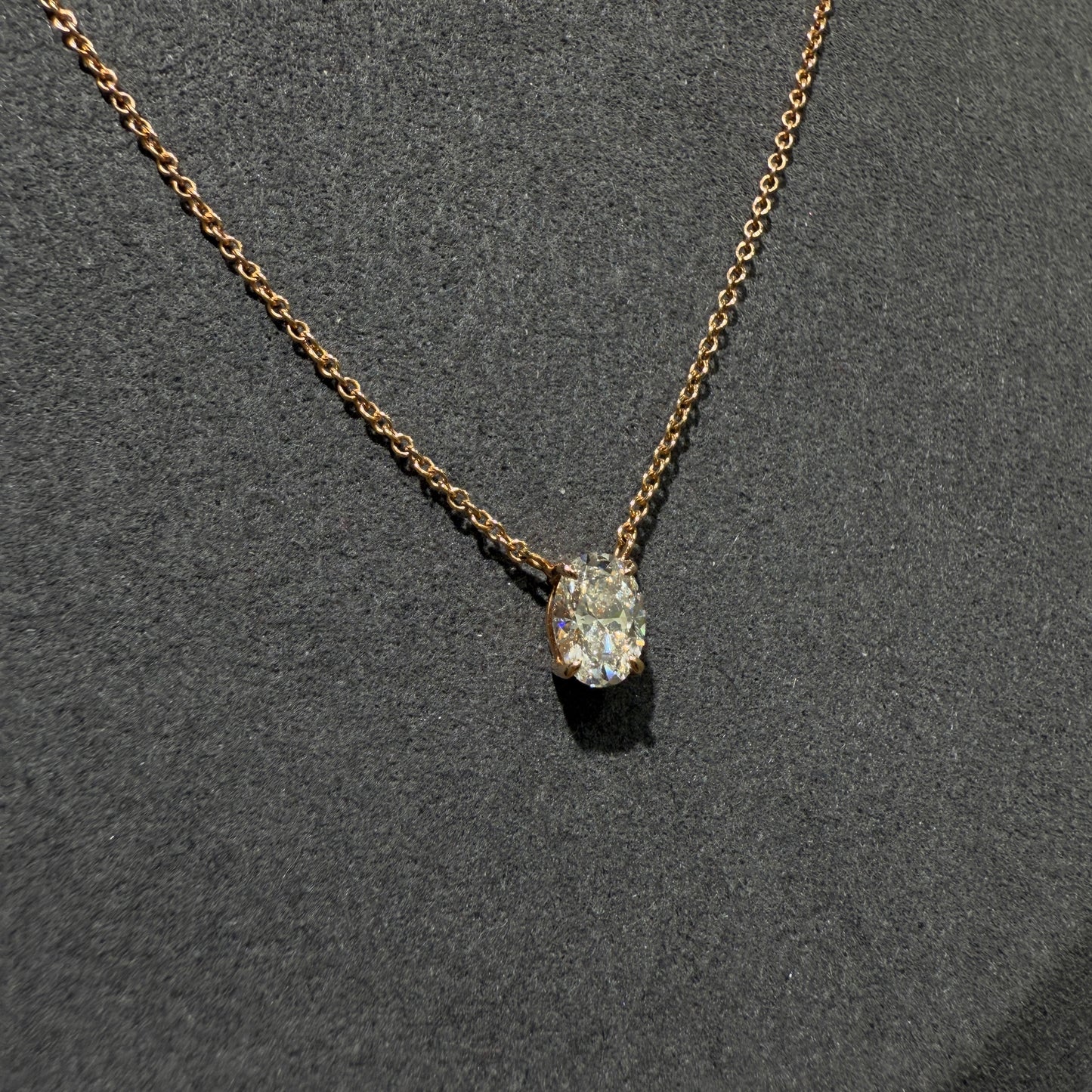 IGI Lab diamond Oval shape 0.5ct necklace