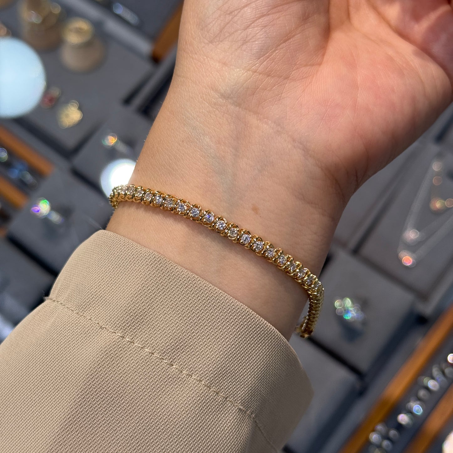 Lab diamond round 2ct tennis bracelet