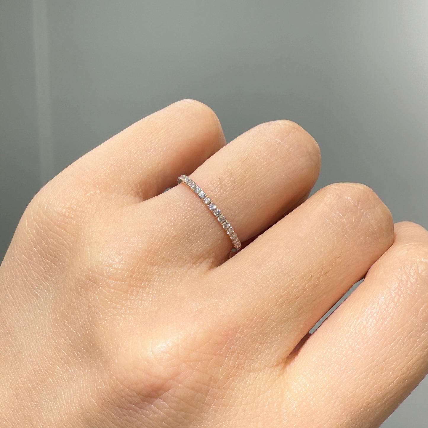 Lab diamond round 0.25ct half eternity ring