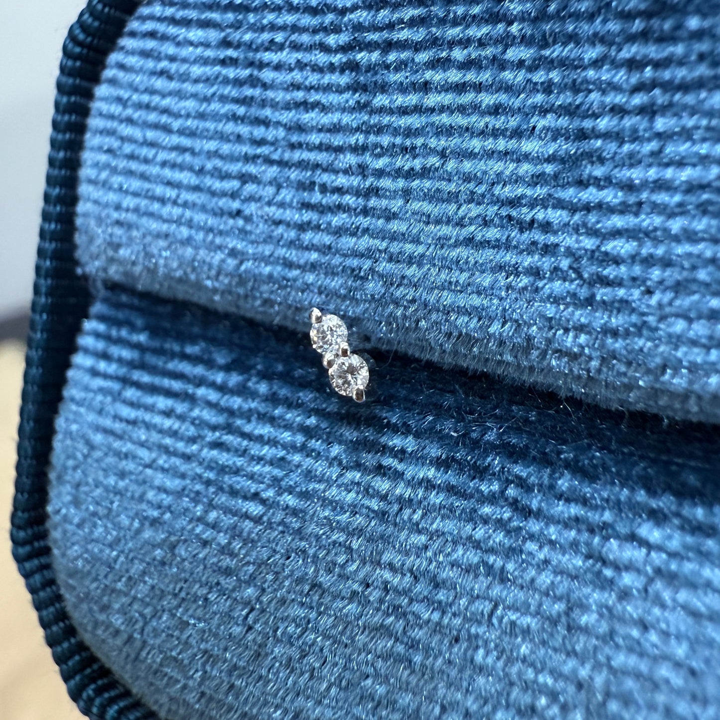 Lab Diamond duo round stud earring-each