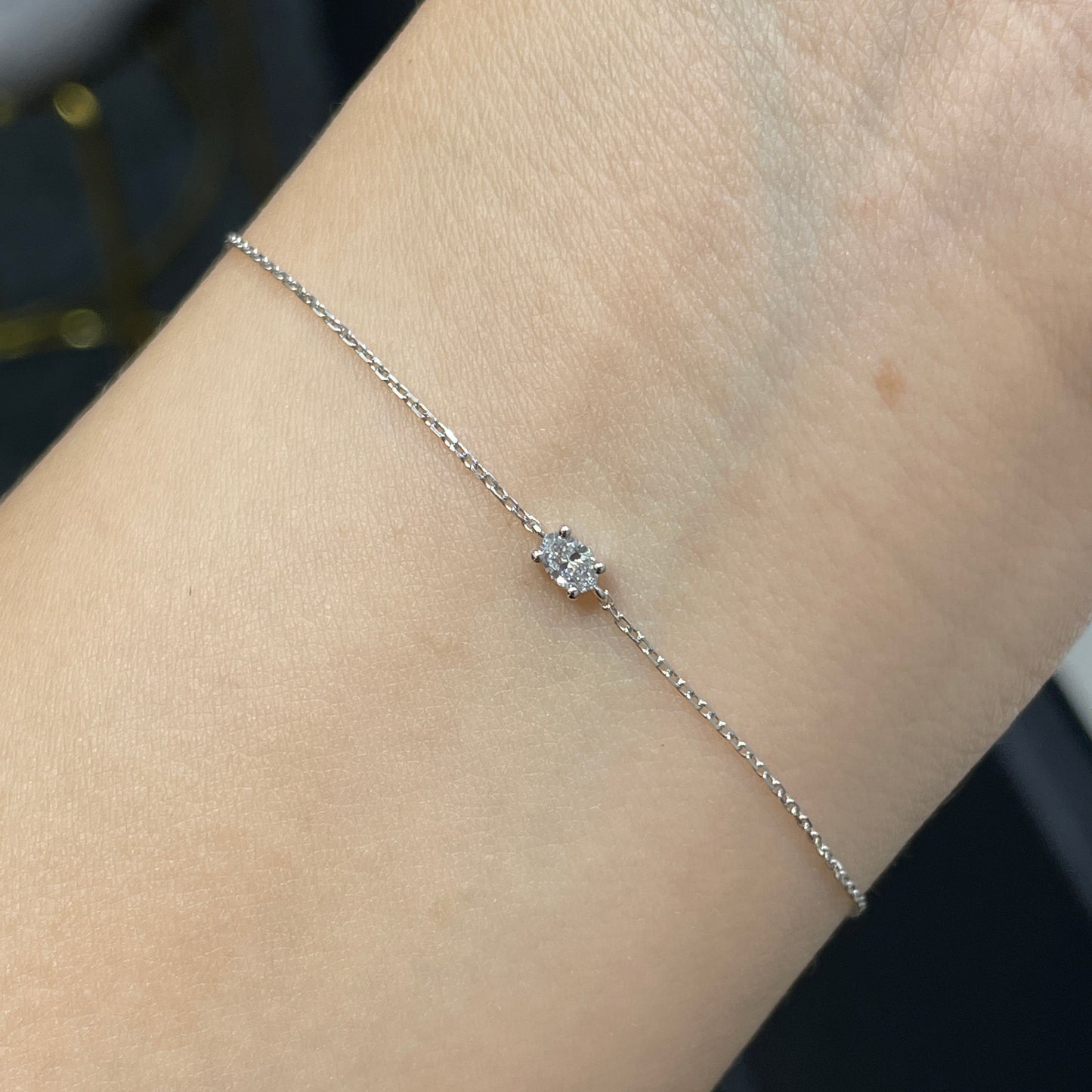 Lab diamond oval shape 0.1ct four-prong bracelet