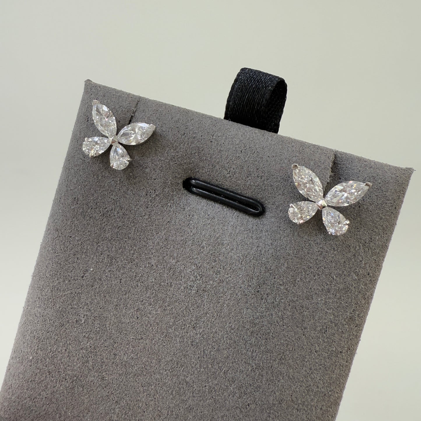 Lab diamond Marquise and Pear shape 1.6ct butterfly stud earrings-pair