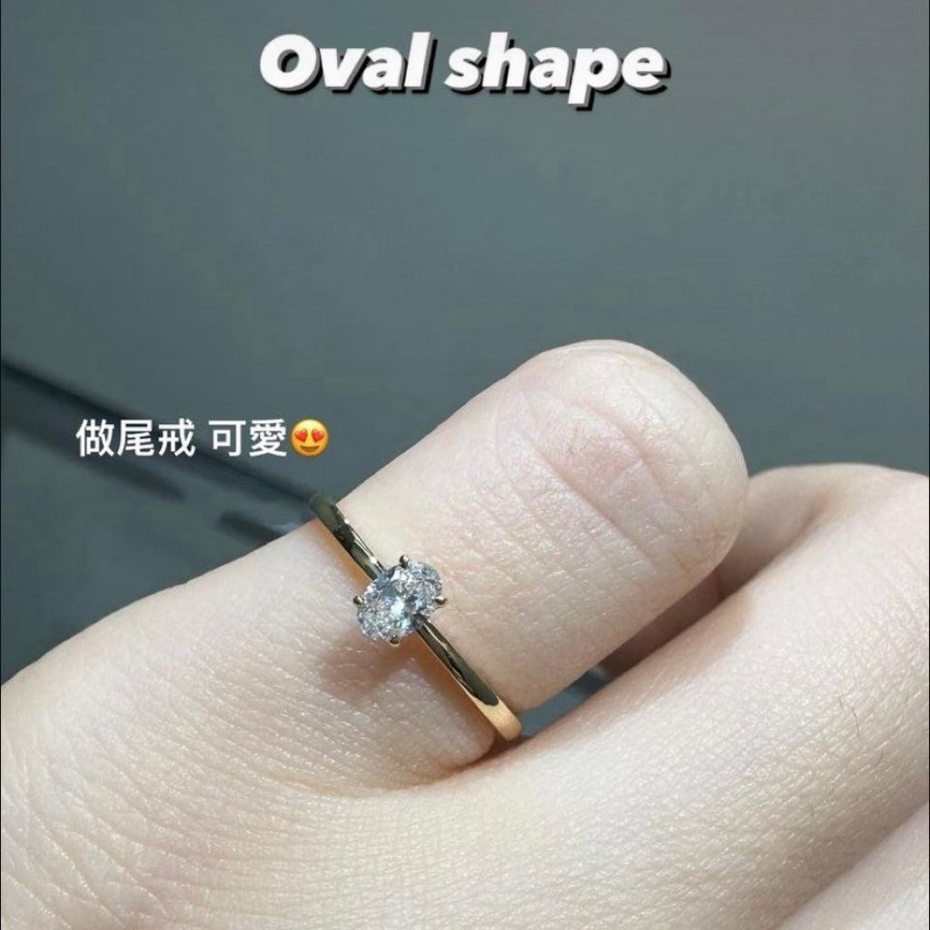 Lab diamond Oval shape 0.15ct pinky ring