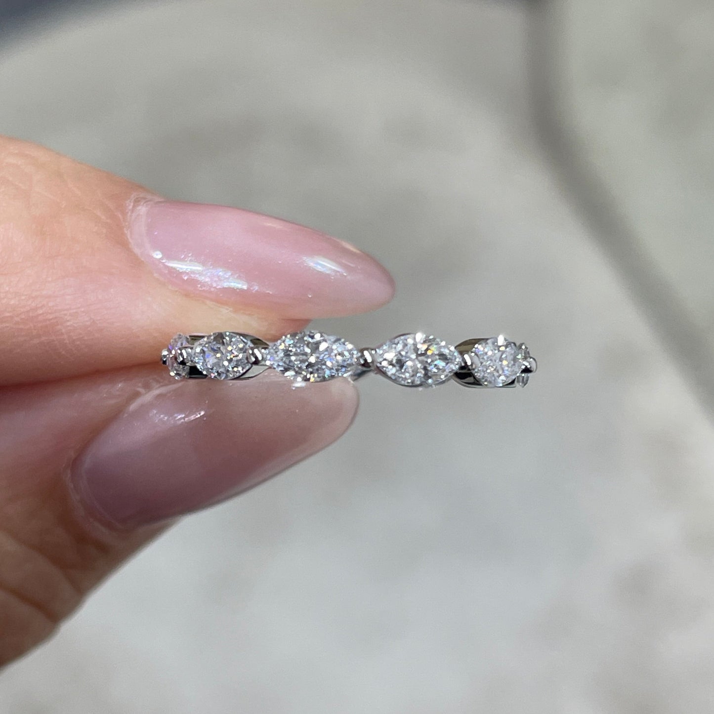 Lab diamond marquise shape 1.25ct full eternity ring