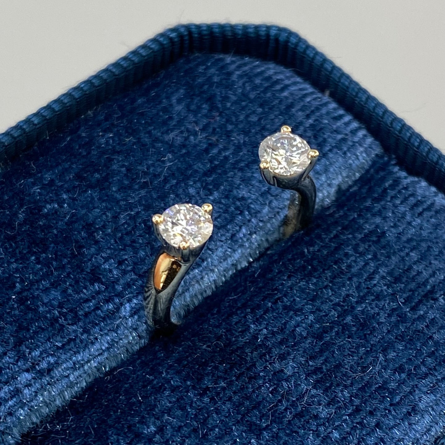 lab daimond Round 0.4ct duo invisible open pinky ring