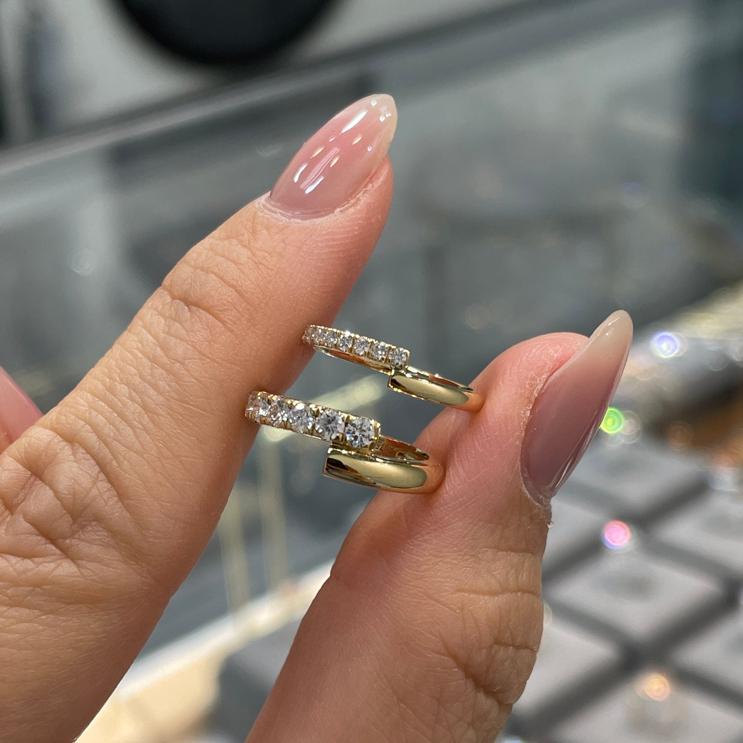 Lab diamond Round 0.09ct baby lucky pinky ring