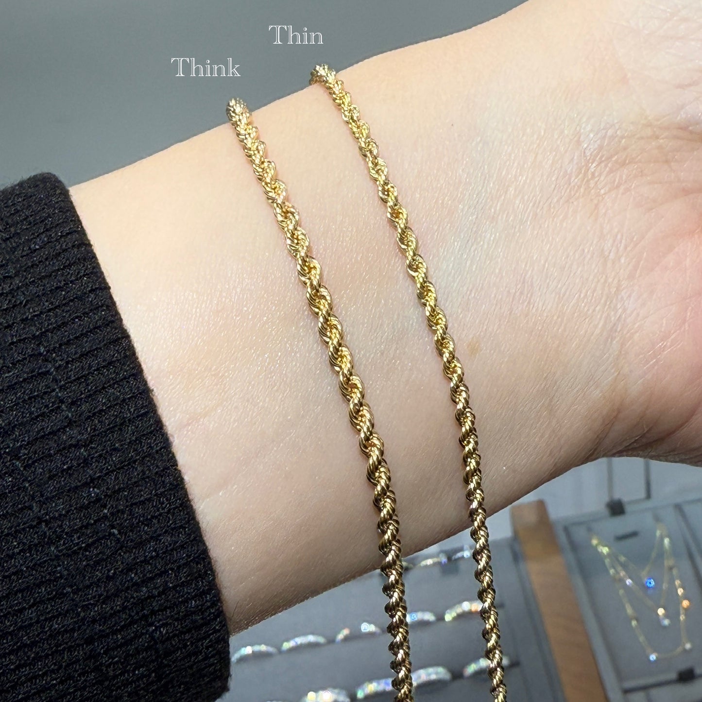 18k thick rope chain bracelet