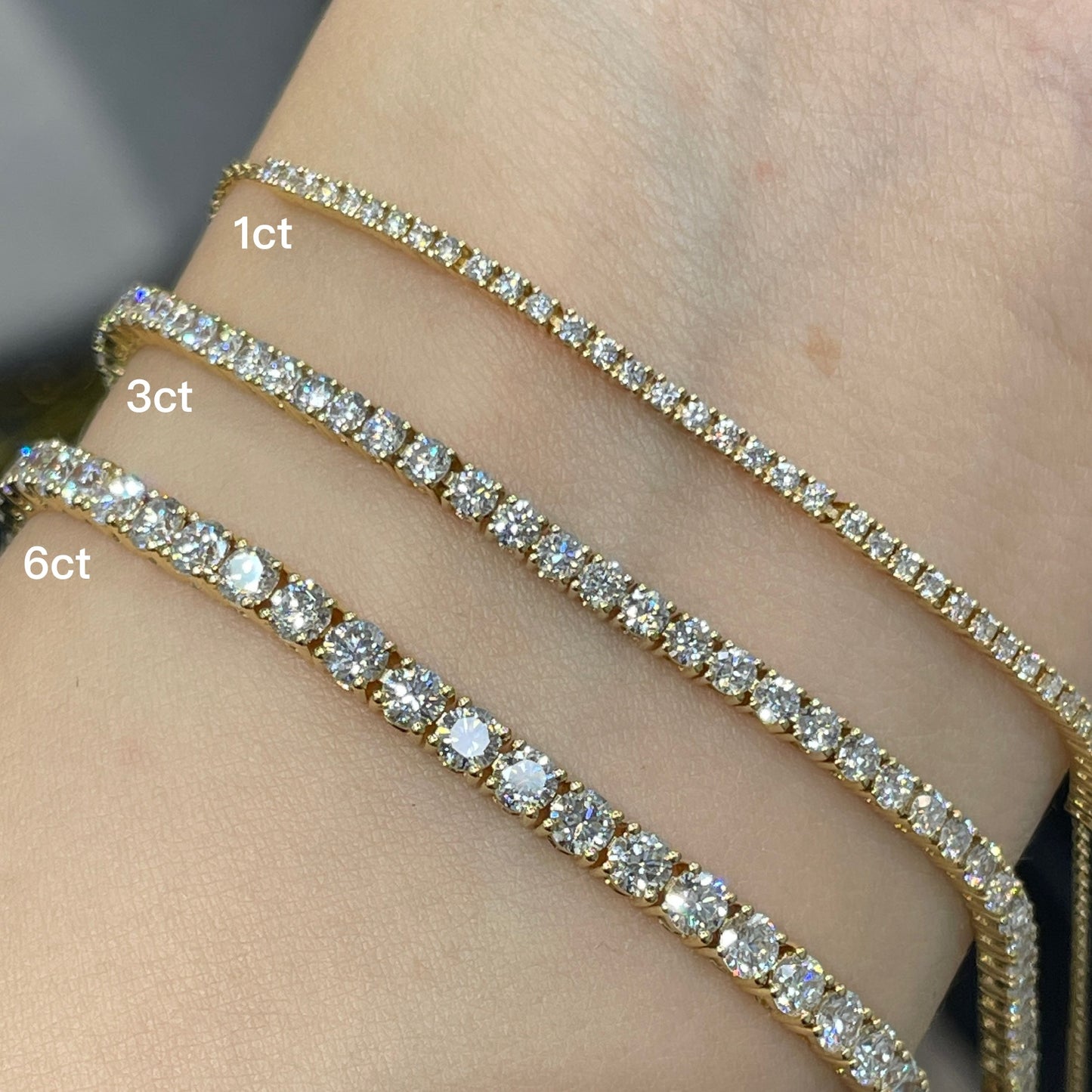 Lab Diamond round 6ct classic four-prong tennis bracelet