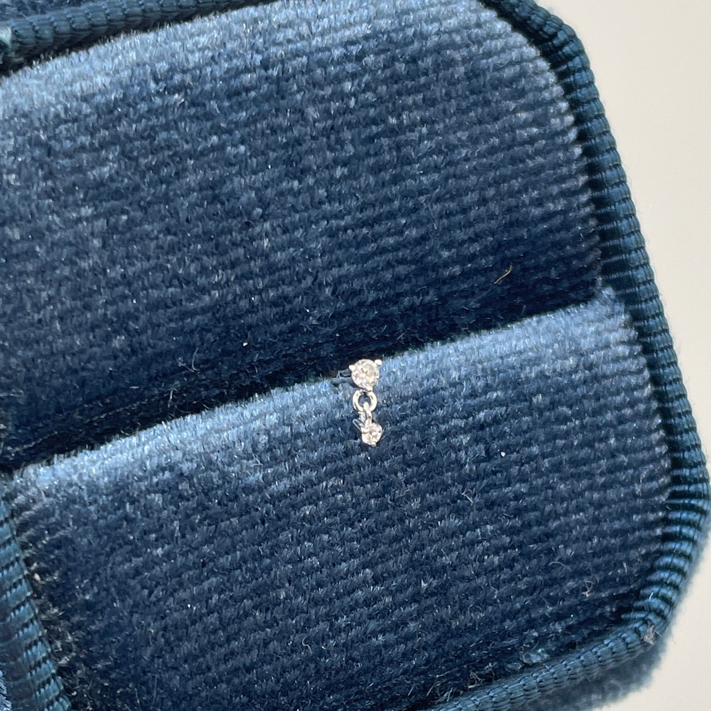 Lab diamond round swing stud earring-each