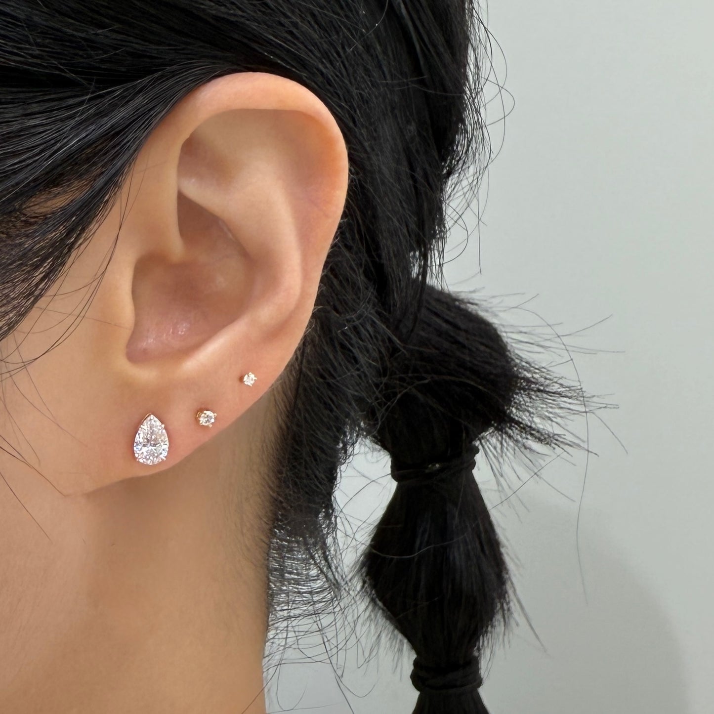 Lab diamond Pear shape 1.4ct stud earrings-pair