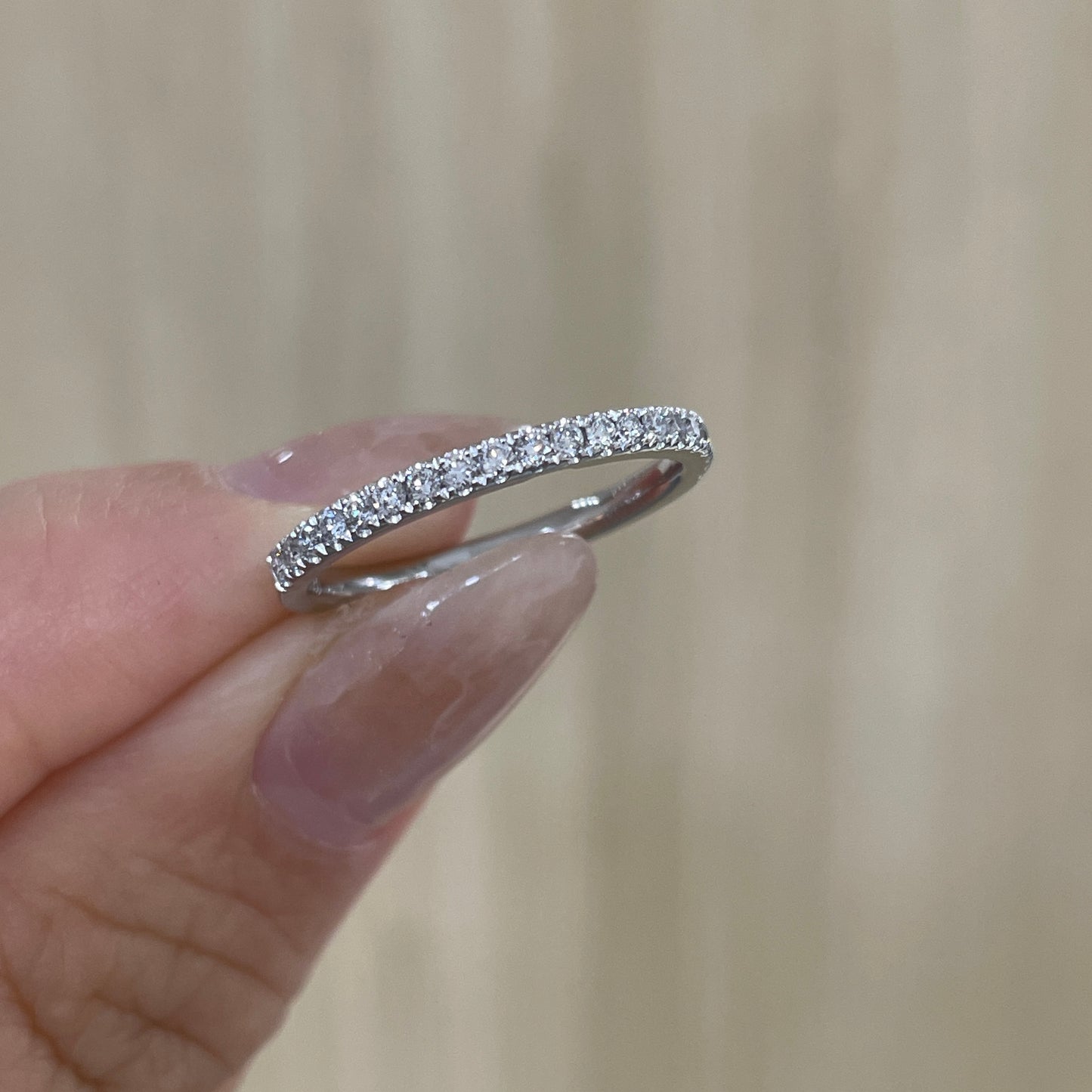 Lab diamond round 0.25ct half eternity thicker ring