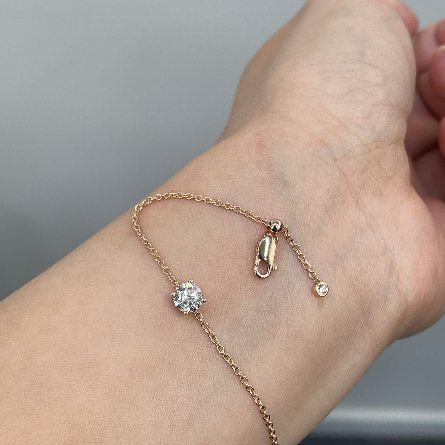 IGI Lab diamond 0.5ct four-prong with bubble diamond bracelet
