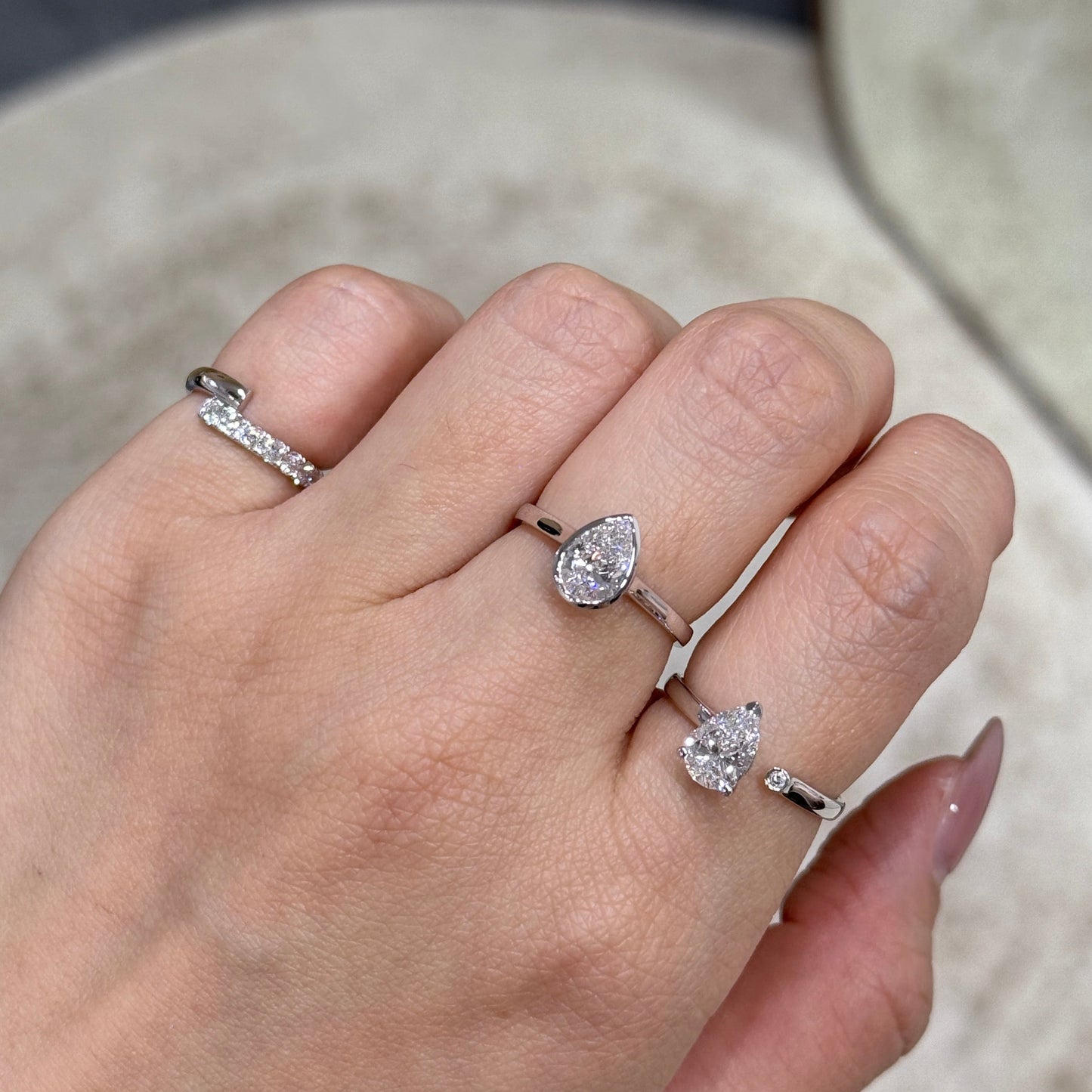 Lab diamond Round 0.3ct Lucky pinky ring