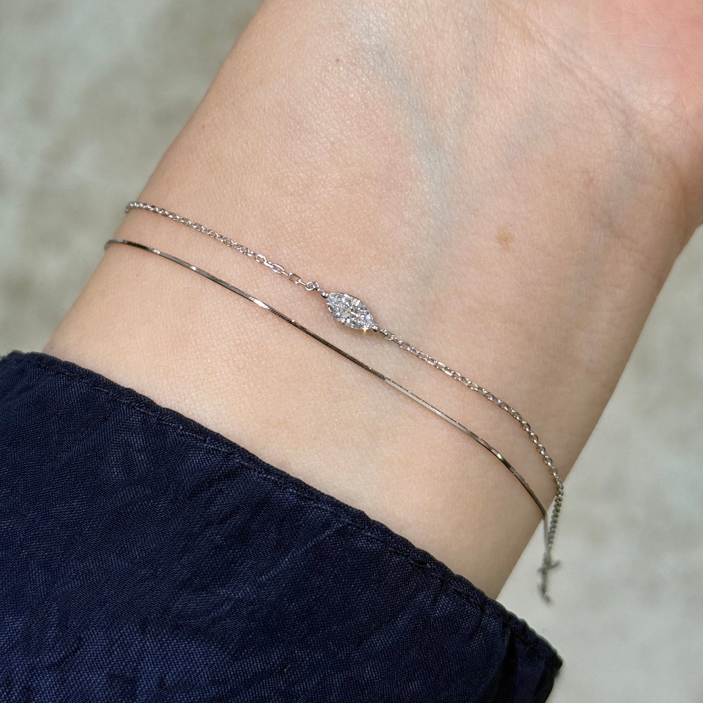 Lab diamond Marquise shape 0.2ct bracelet