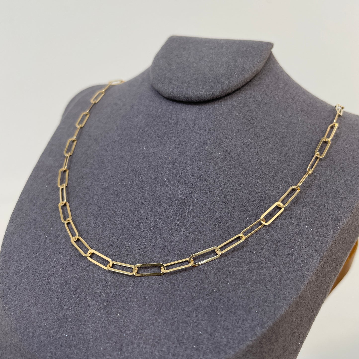 18k paper clip necklace