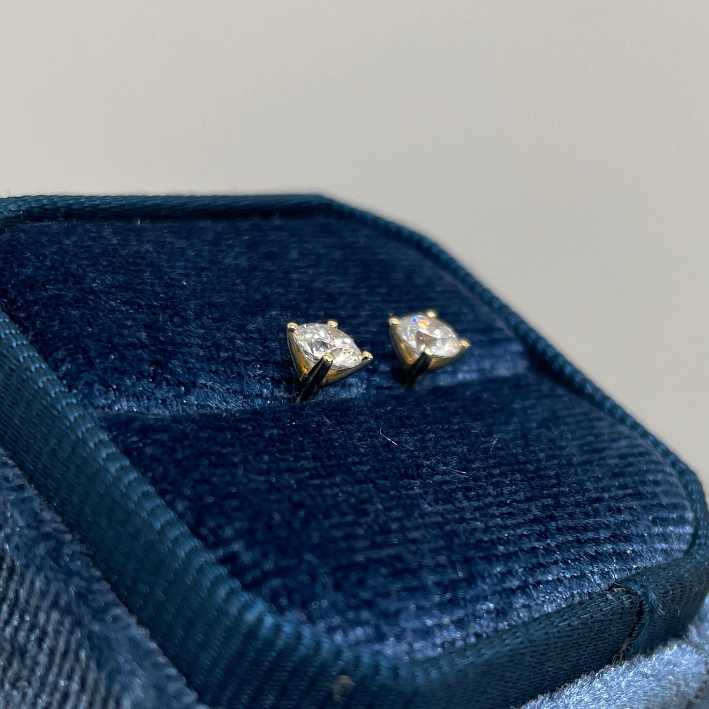 Lab diamond round 0.7ct four-prong stud earrings-pair