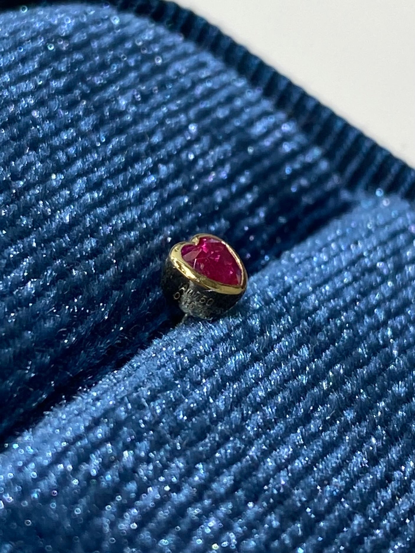 Lab grown ruby Heart shape 0.15ct stud earring-each