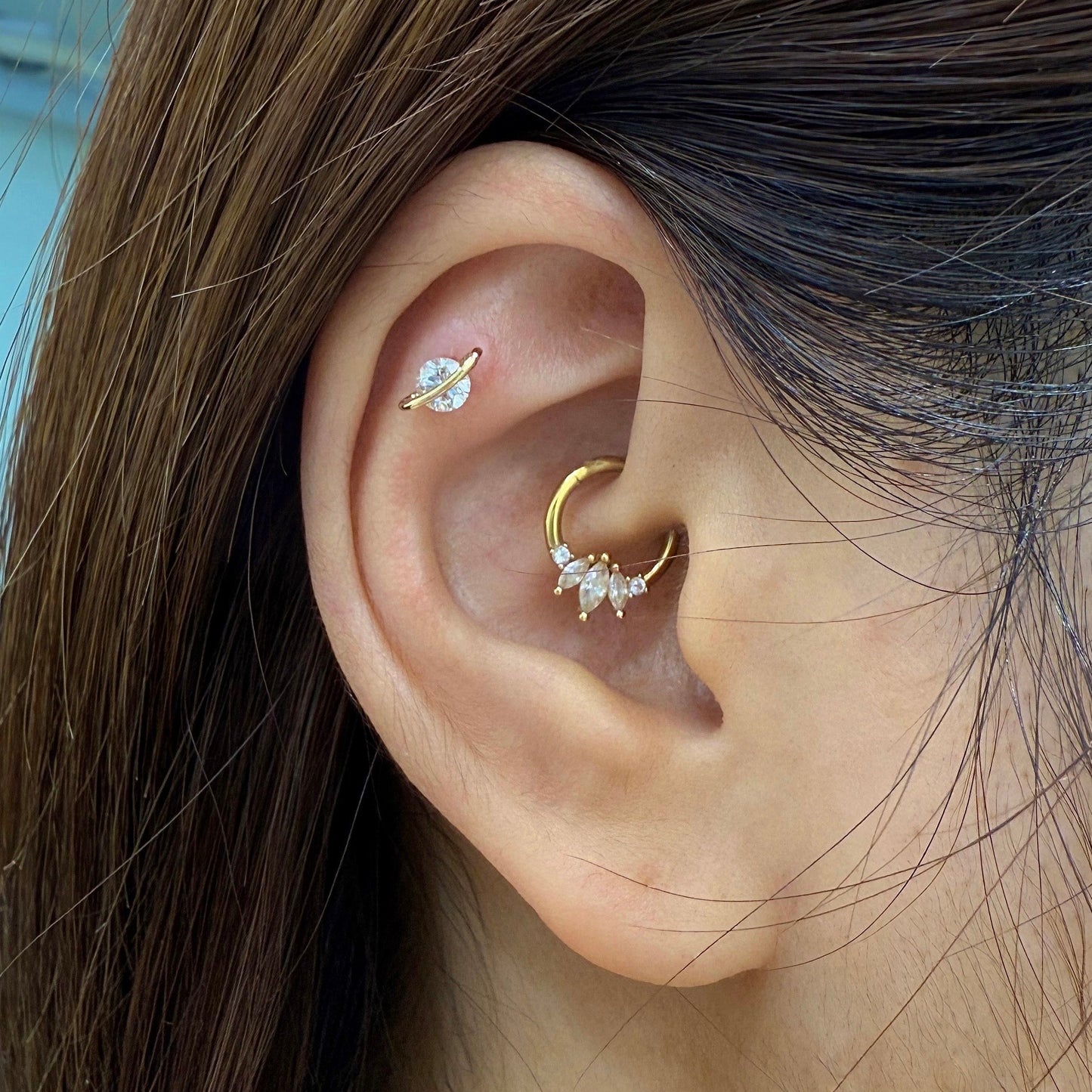 Lab diamond 0.2ct planet stud earring-each