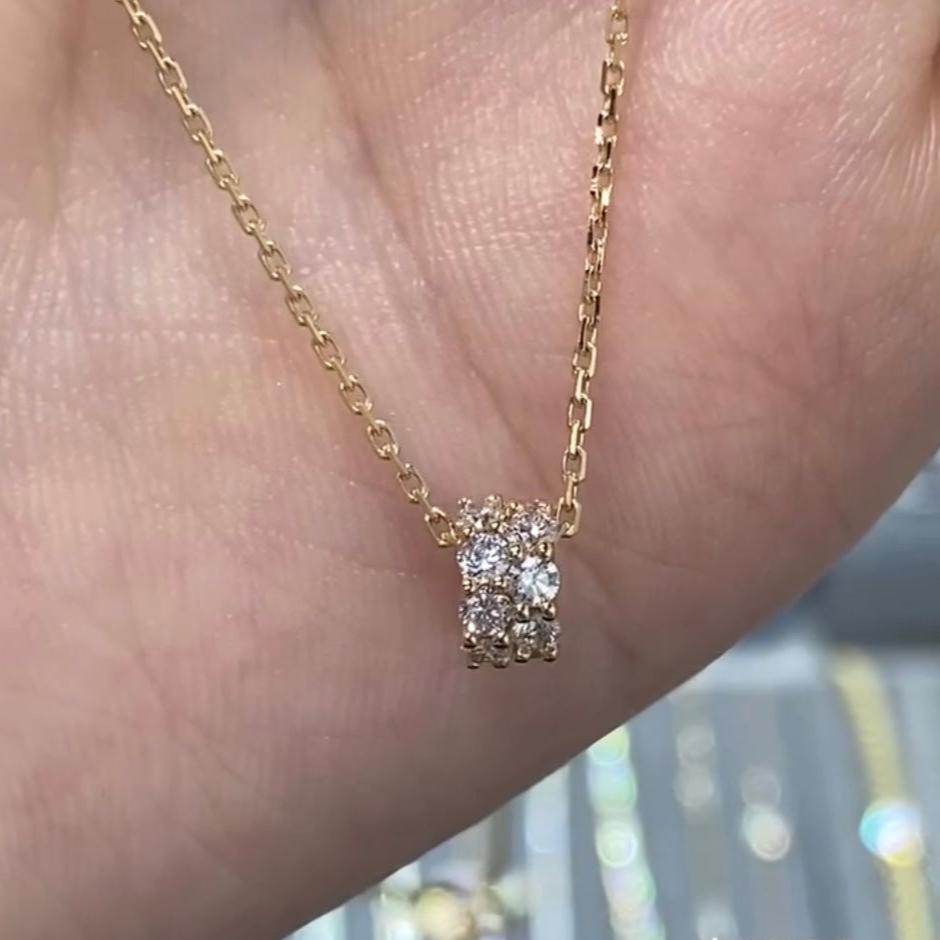 Lab diamond hoop 0.5ct necklace