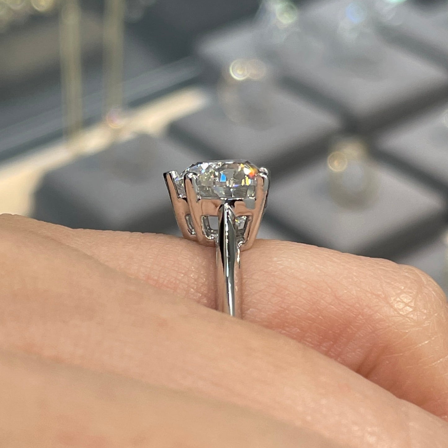 IGI Lab diamond heart shape 3ct five-prong solitaire ring