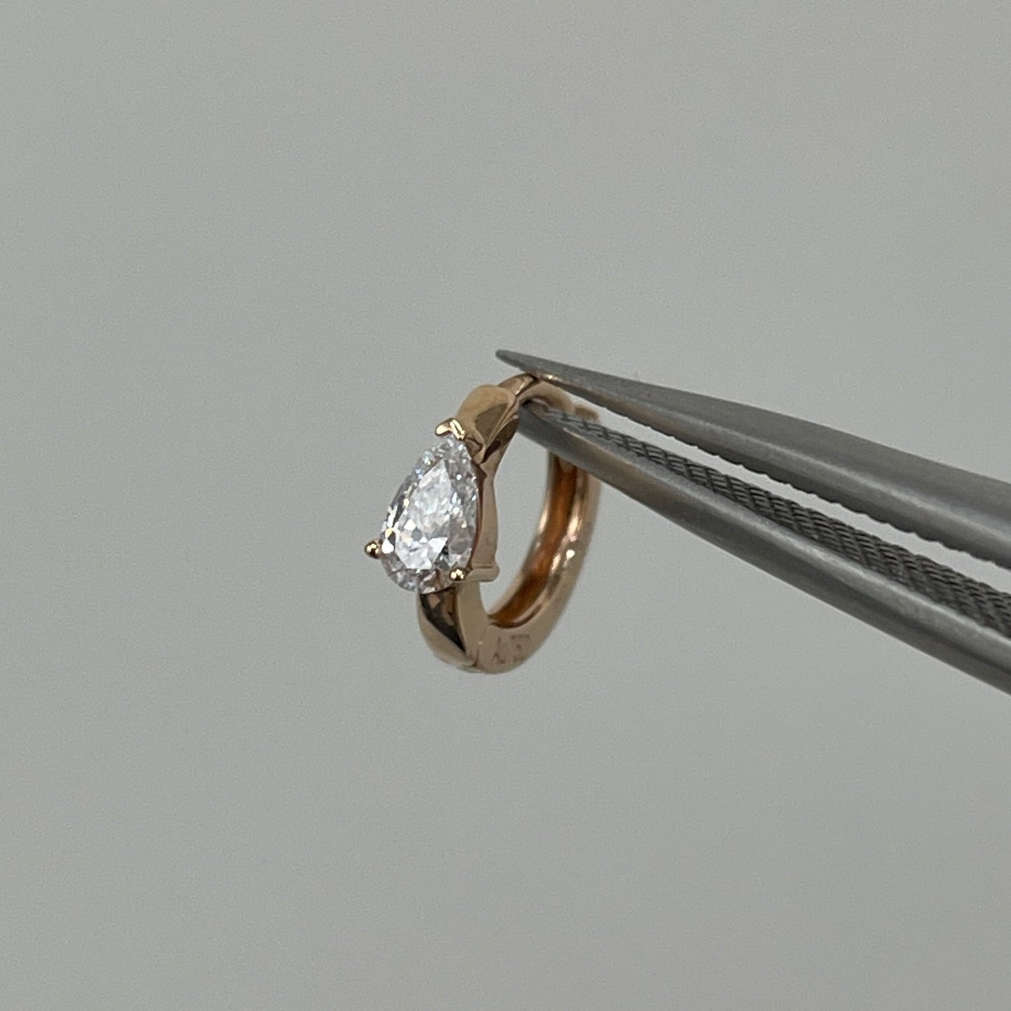 Lab diamond Pear shape 0.1ct 6mm hoop earring-each