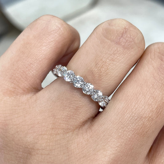 9k Lab diamond round 3ct full eternity ring