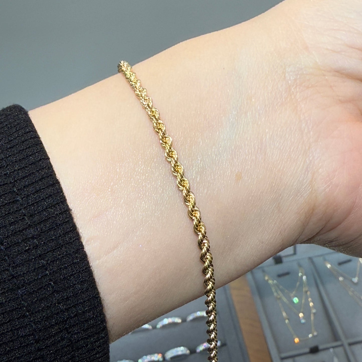 18k thick rope chain bracelet