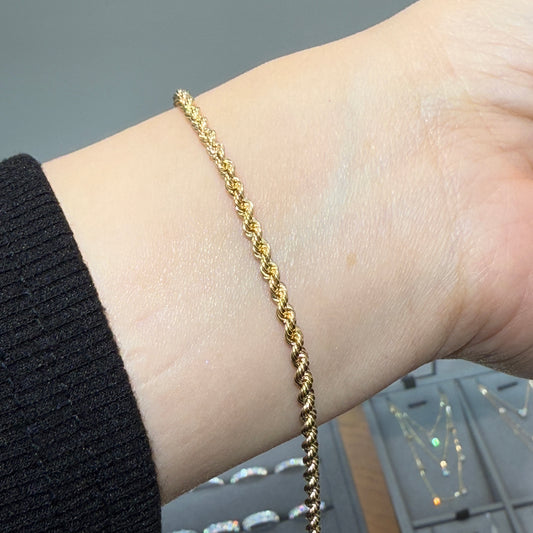 18k thick rope chain bracelet