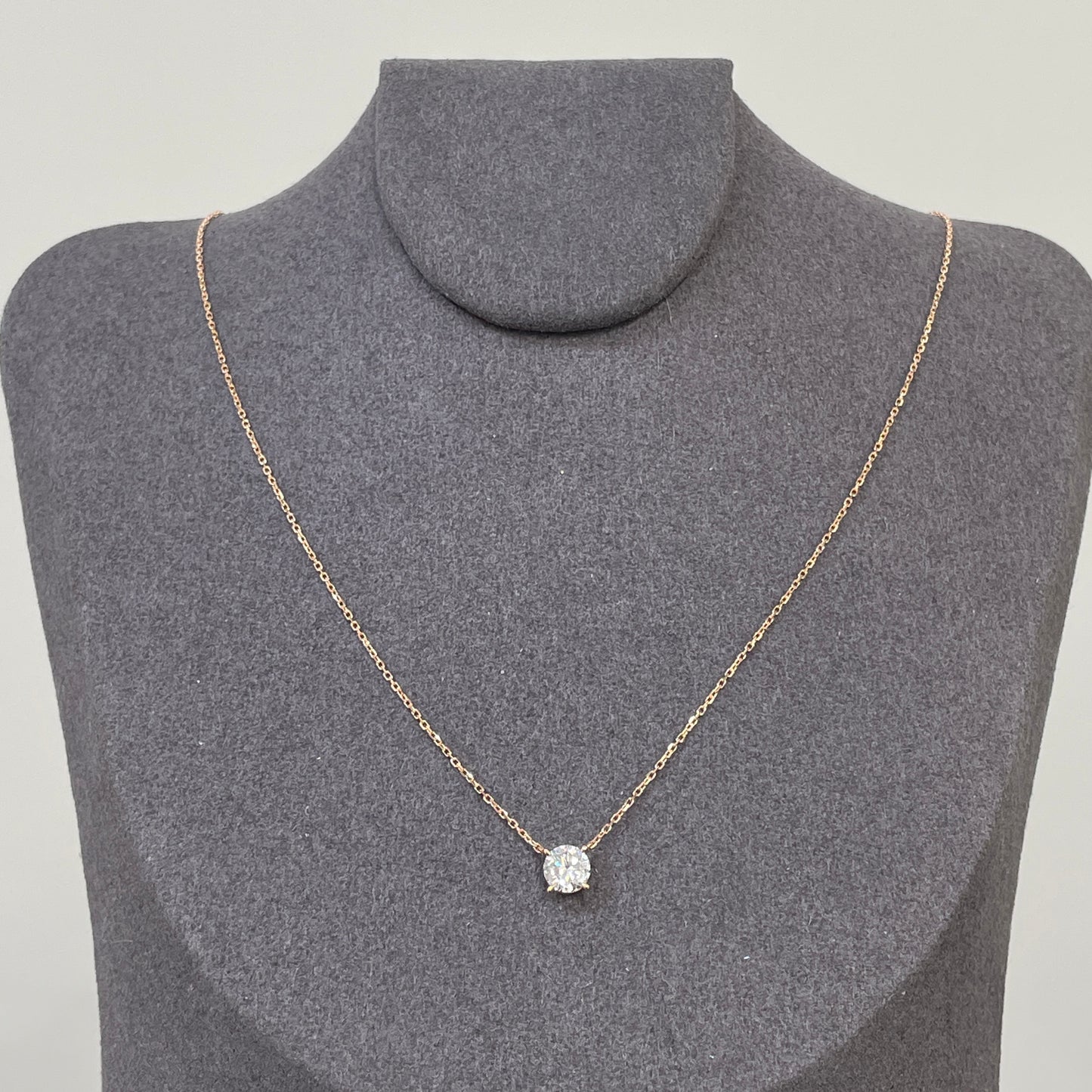 Lab diamond round 0.5ct classic four-prong necklace