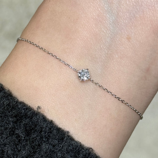 Lab diamond Round 0.3ct compass four-prong bracelet
