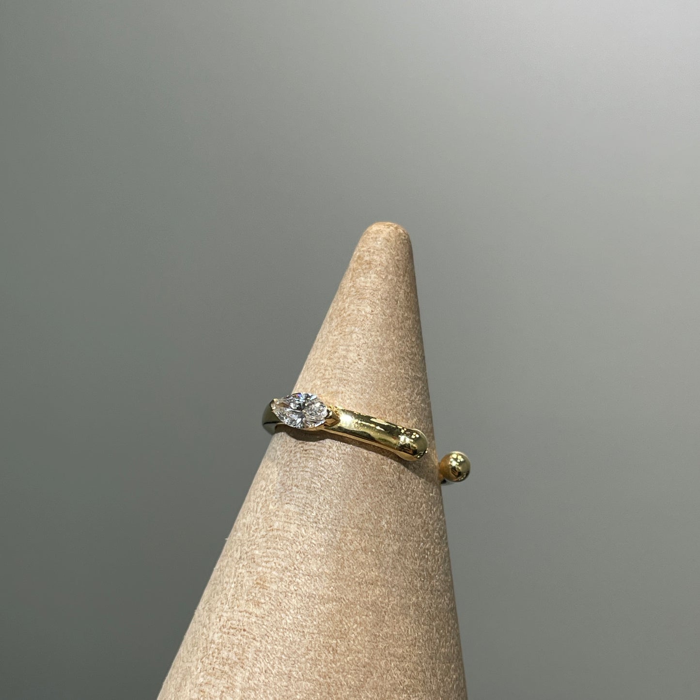 Lab Diamond Marquise 0.15ct two-way pinky ring / ear cuff-each