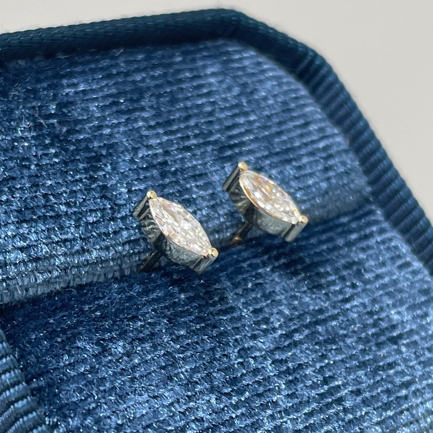Lab diamond marquise 0.4ct stud earrings-pair