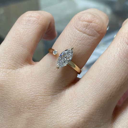 IGI Lab diamond marquise shape 1ct open ring