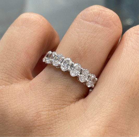 Lab diamond Oval shape 1.4ct half eternity ring