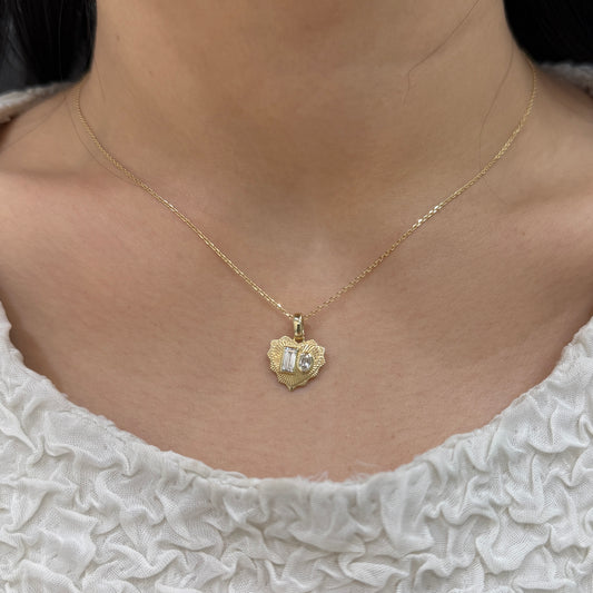 9K Lab diamond toi et moi open clip pendant