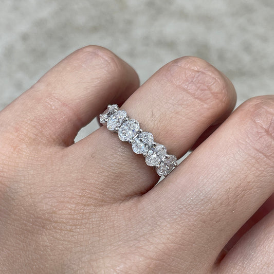 Lab diamond Oval shape 1.8ct half eternity ring