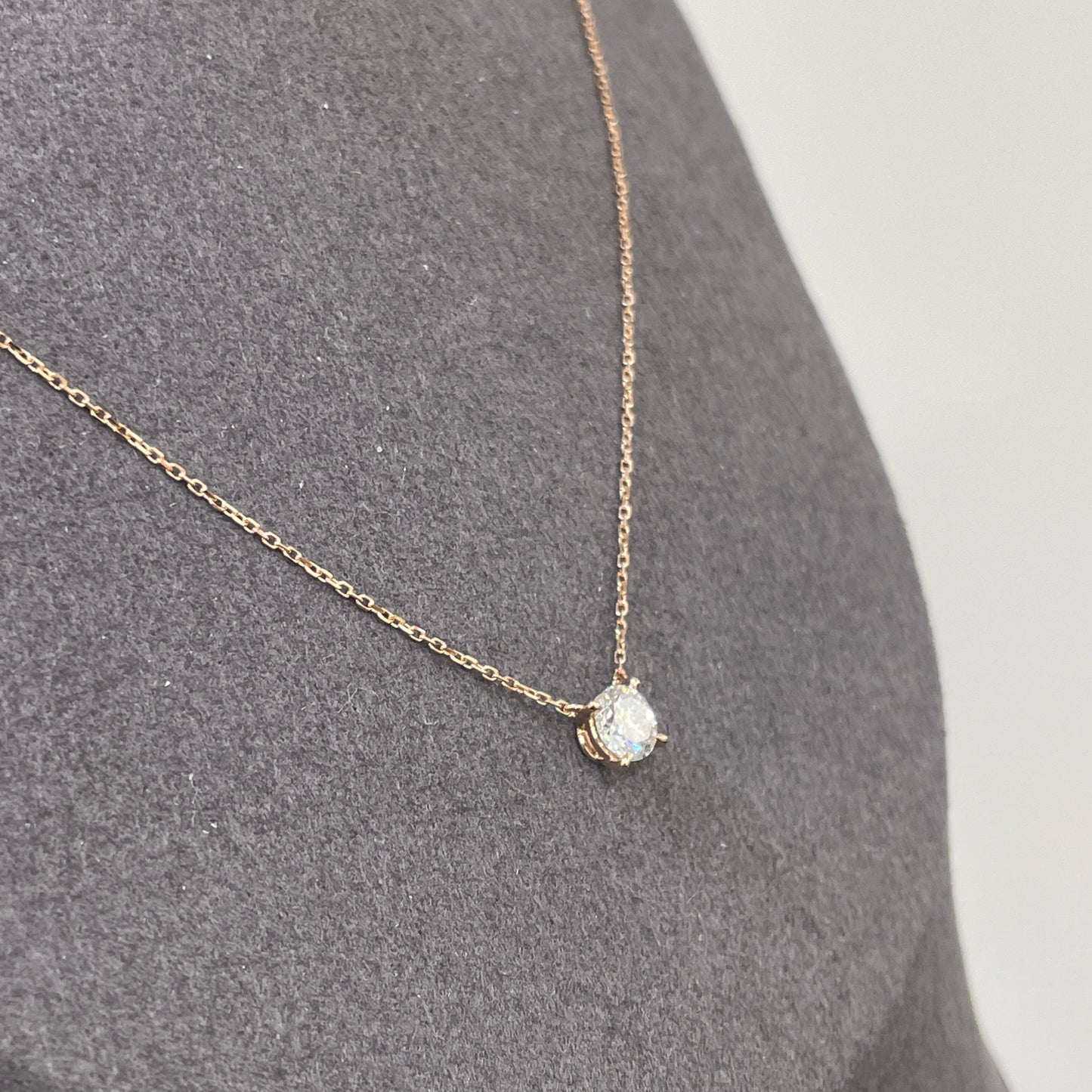 Lab diamond round 0.5ct classic four-prong necklace
