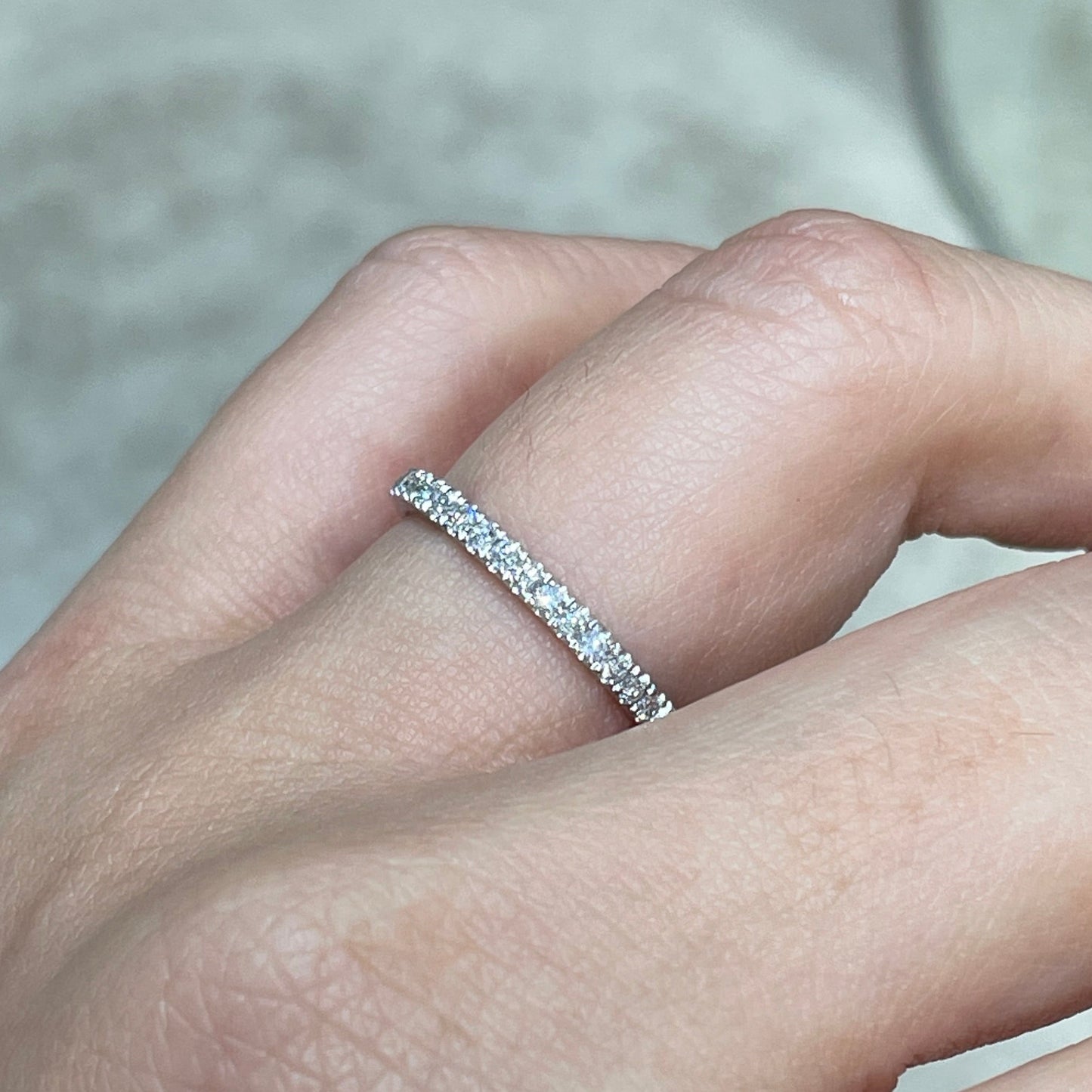 Lab diamond round 0.25ct half eternity thicker ring