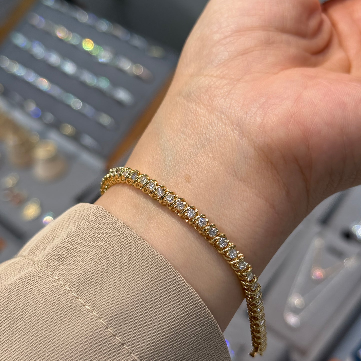 Lab diamond round 2ct tennis bracelet