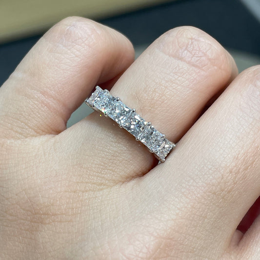Lab diamond Princess cut 1.8ct half eternity ring￼