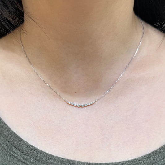Lab diamond round 0.4ct smile necklace