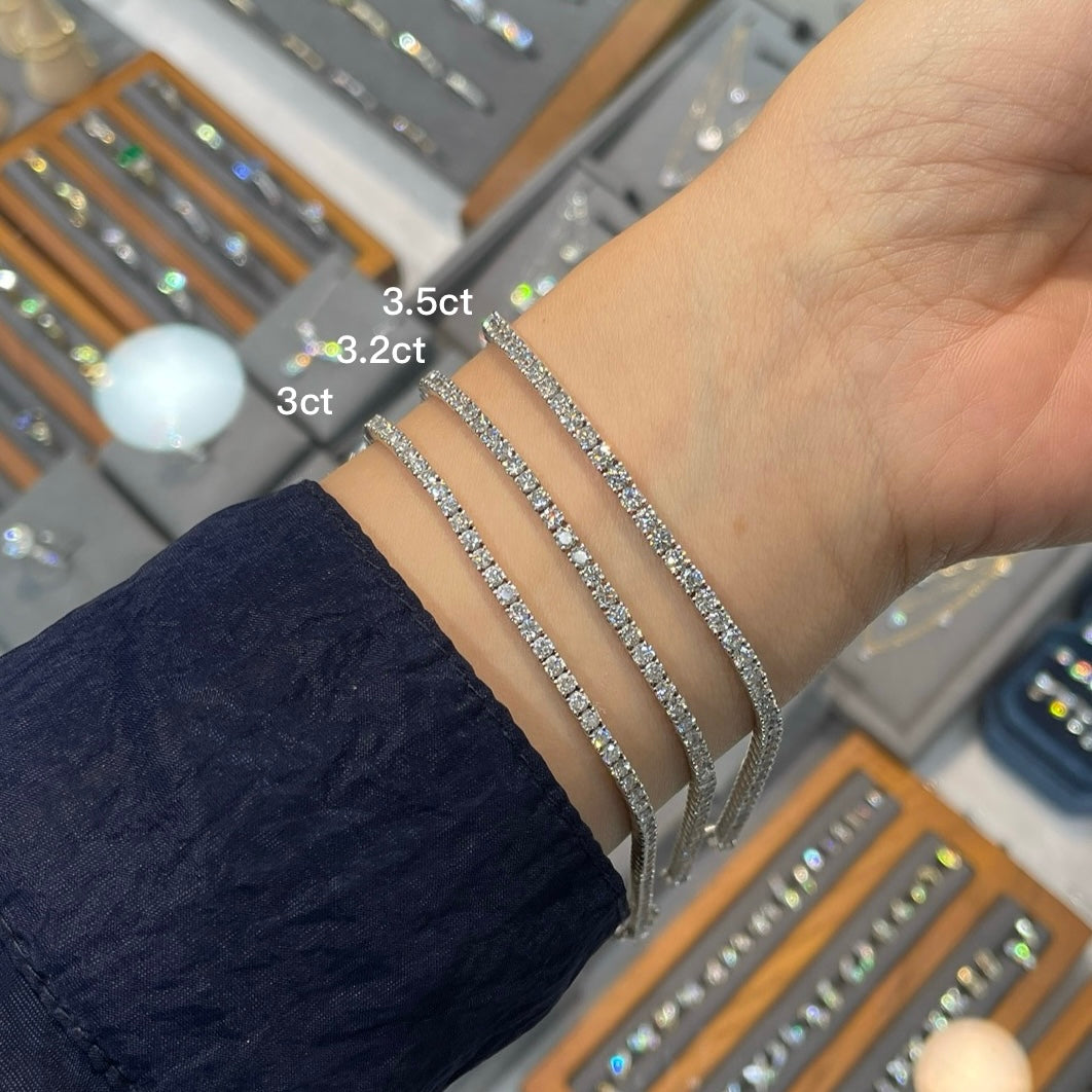 Lab Diamond round 3.5ct classic four-prong tennis bracelet