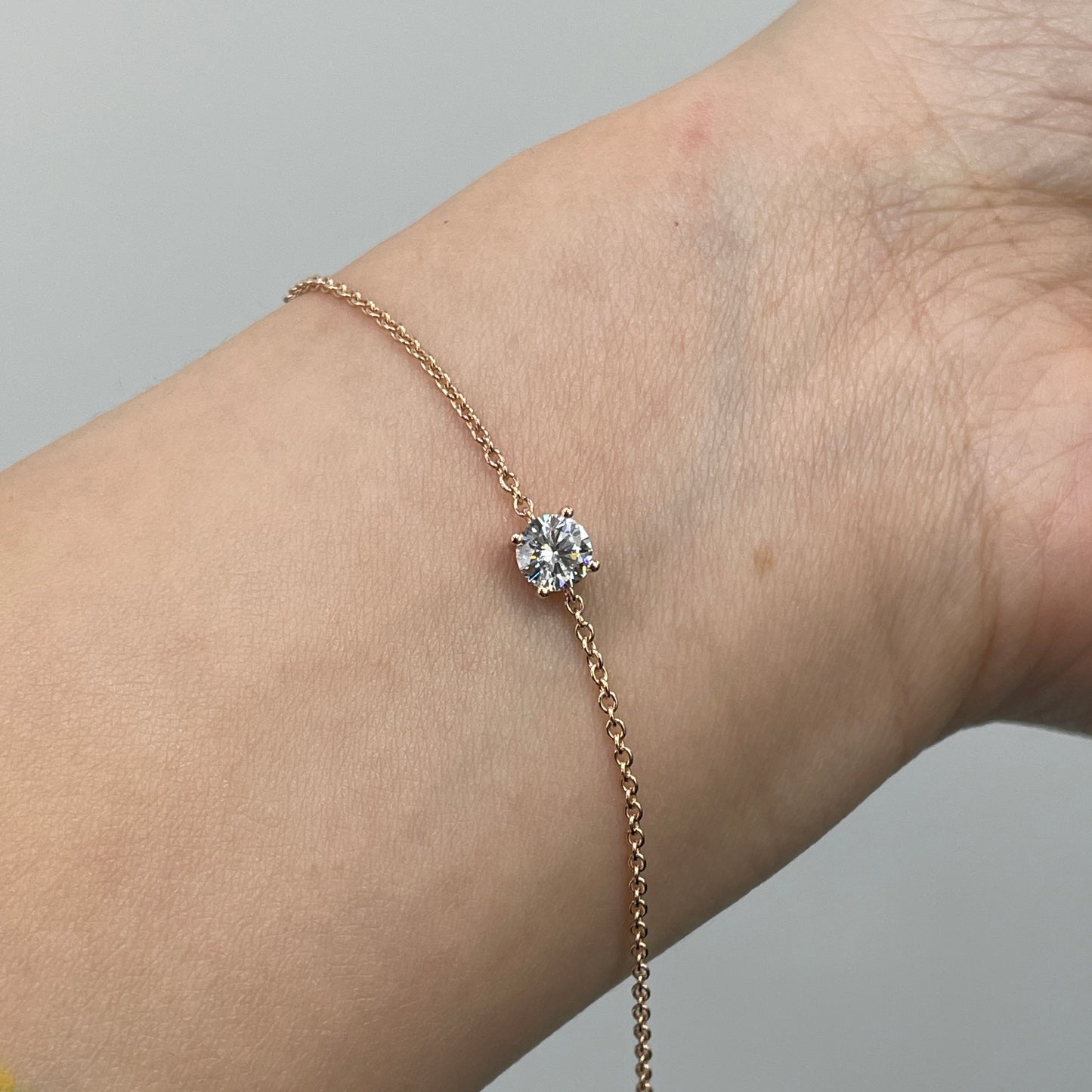IGI Lab diamond 0.5ct four-prong with bubble diamond bracelet