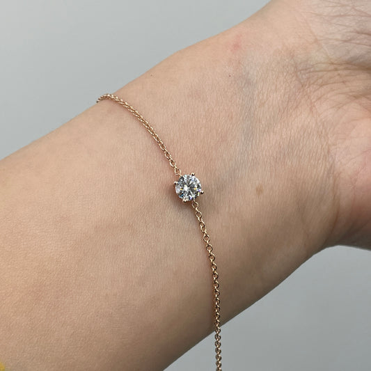 IGI Lab diamond 0.5ct four-prong with bubble diamond bracelet