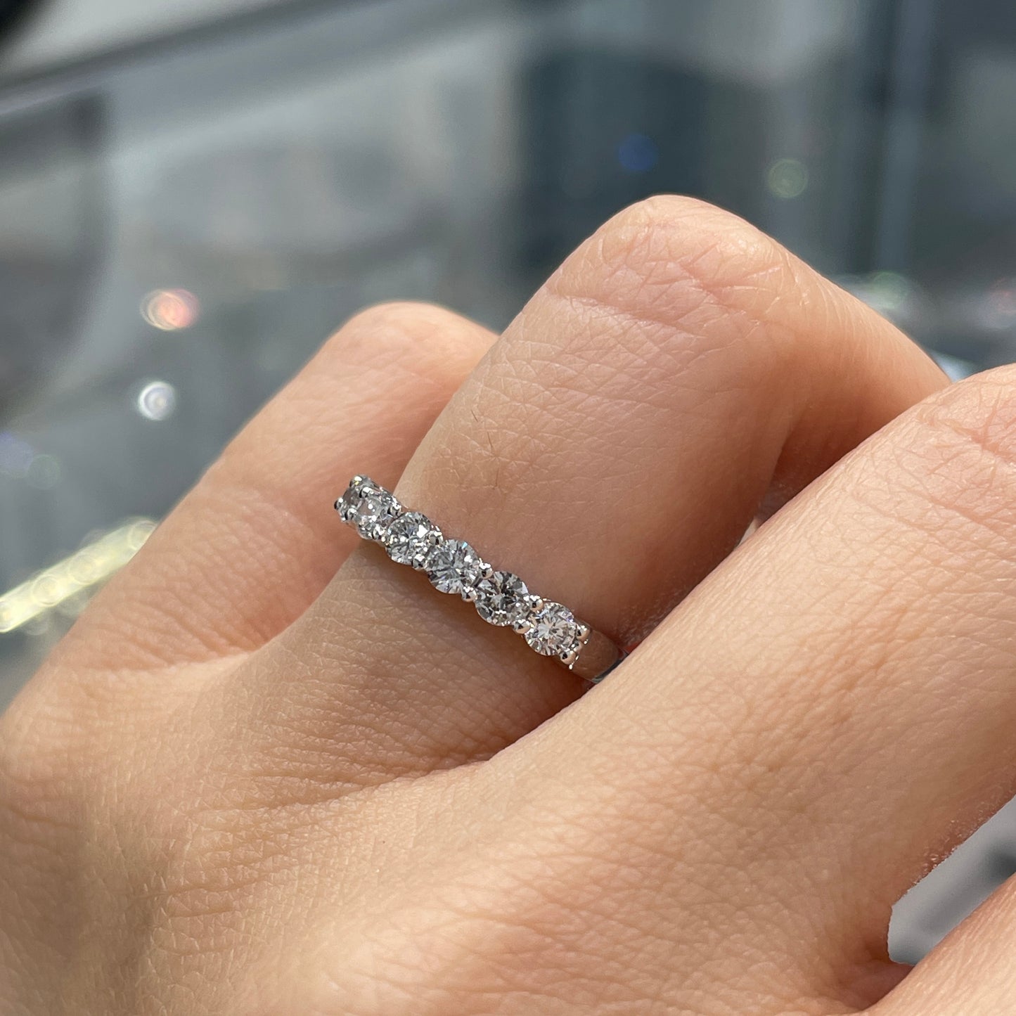 Lab Diamond round 0.7ct half eternity ring