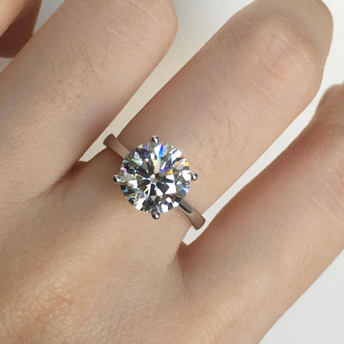 IGI lab diamond Round 2ct four-prong solitaire ring