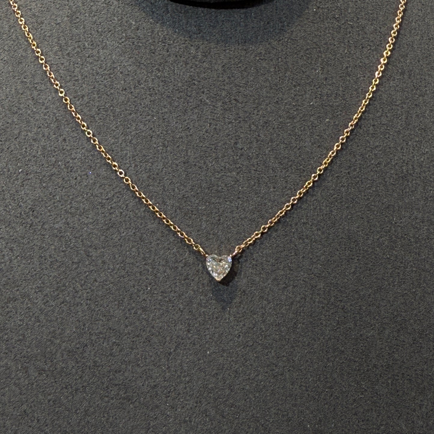 Lab diamond heart shape 0.25ct necklace