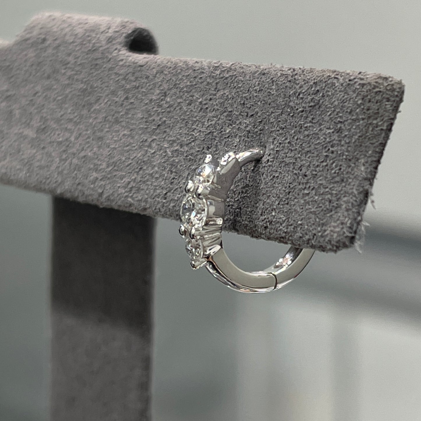 Lab diamond round 0.14ct trio 8mm hoop earring-each