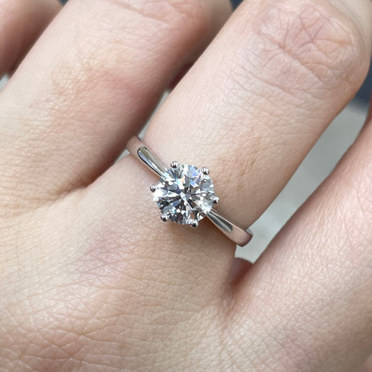IGI lab diamond round 1.2ct six-prong underhalo ring