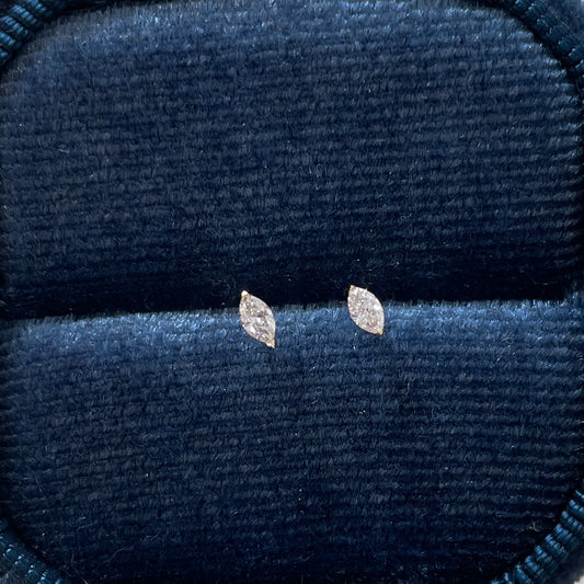 Lab diamond marquise shape 5pt stud earring - each